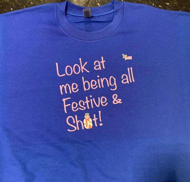 Blame Game alternative Christmas jumpers (sweatshirts)